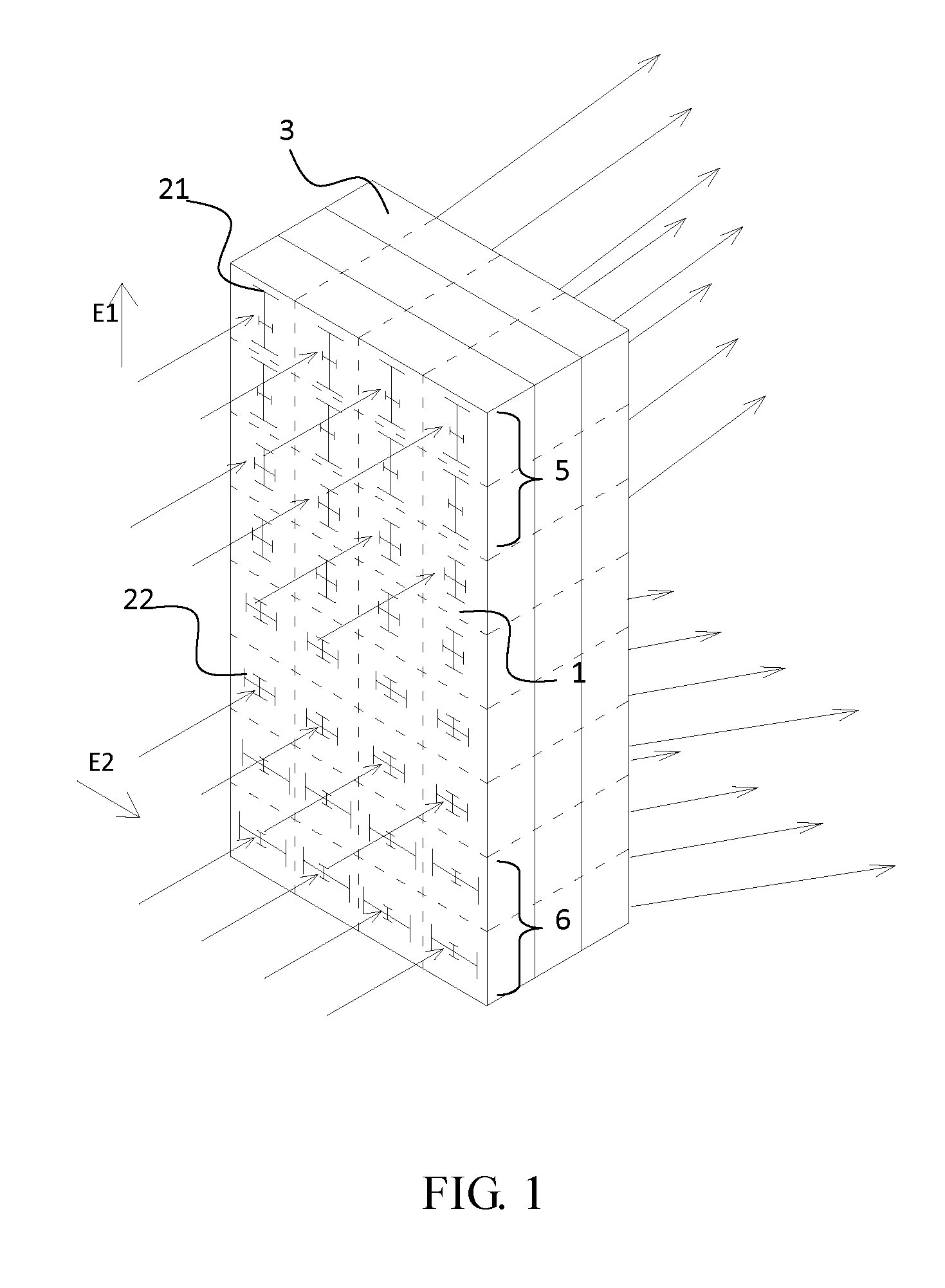 Metamaterial for separating electromagnetic wave beam