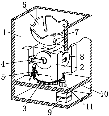 Rotary fire box with multiple built-in fire hoses