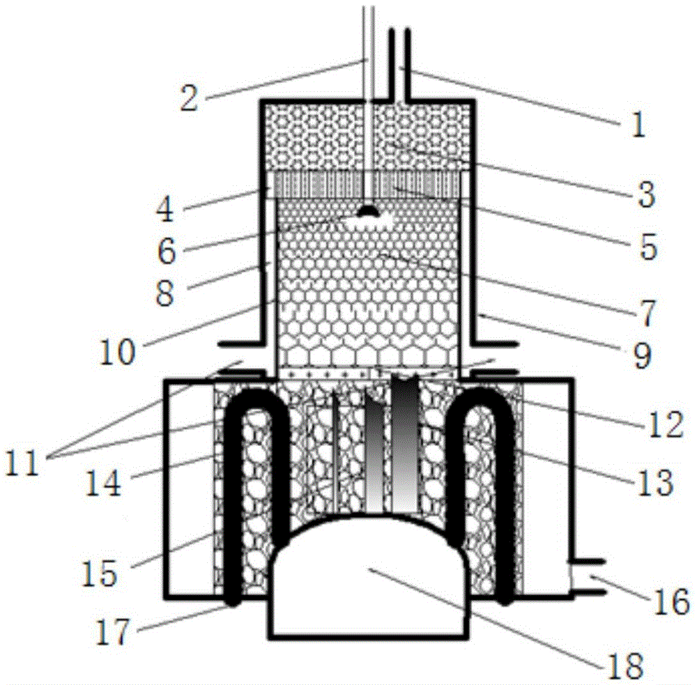 Combustion heating system of a Stirling engine