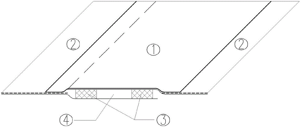 High-molecular self-adhesive film waterproof roll welding and lapping structure and construction method