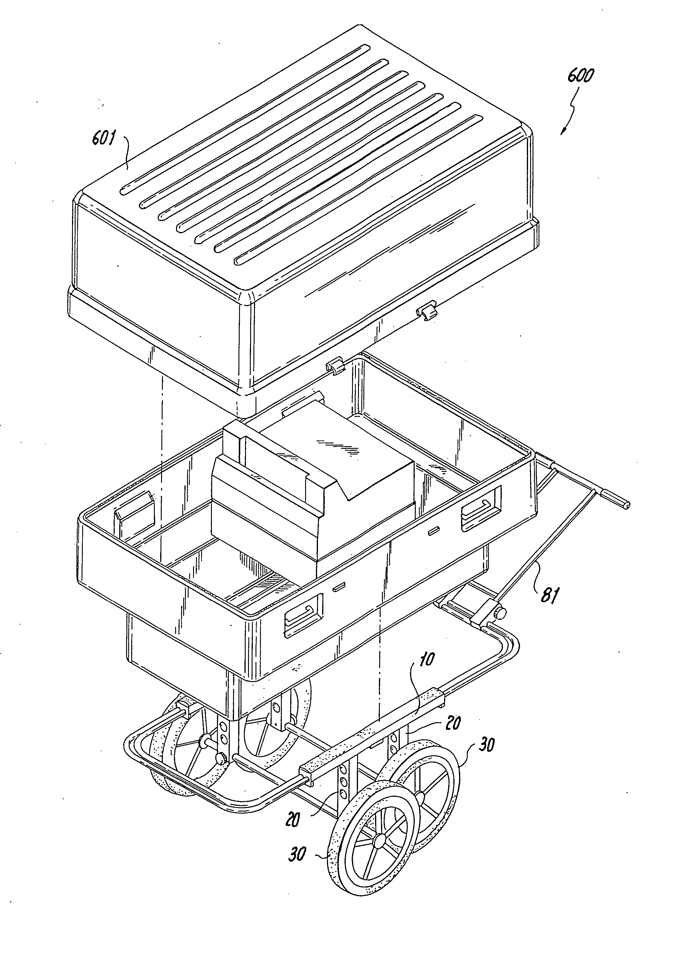 Mission adaptable portable cart/utility table arrangement