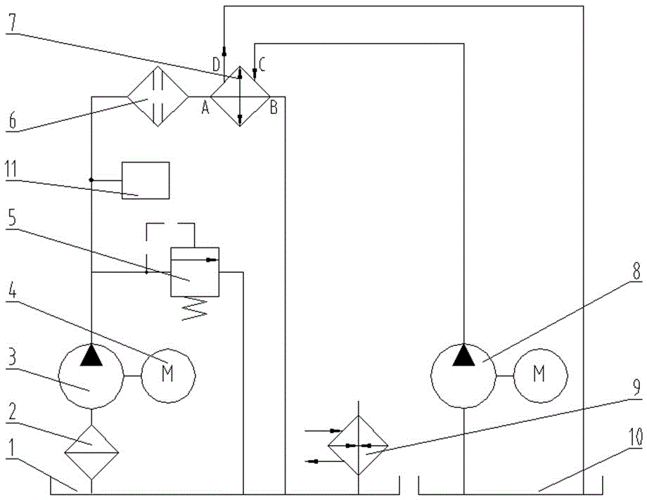 Oil temperature control system of hydraulic oil tank