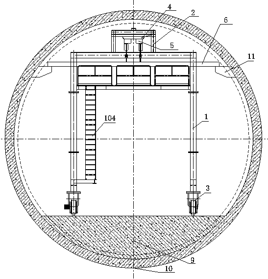 Flue plate laying machine applicable to large-diameter flue plate and laying method thereof