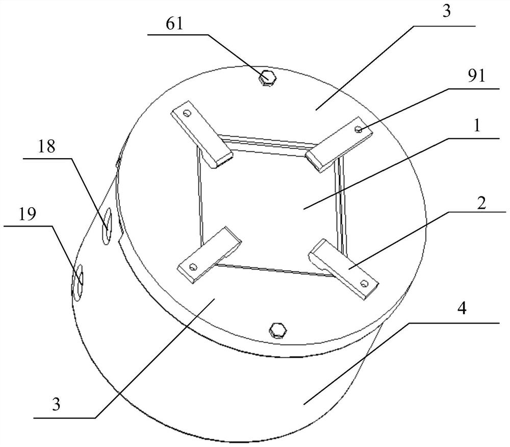 Laser cladding cooling device with fin type cooling fins