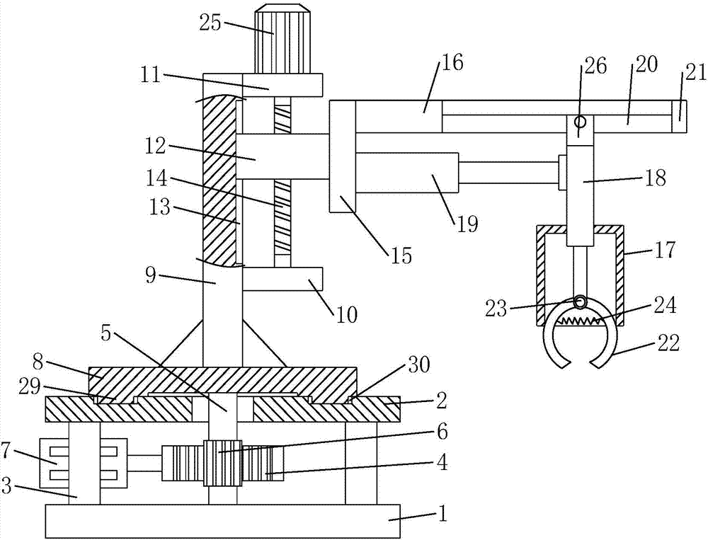 Portable material clamping mechanical arm