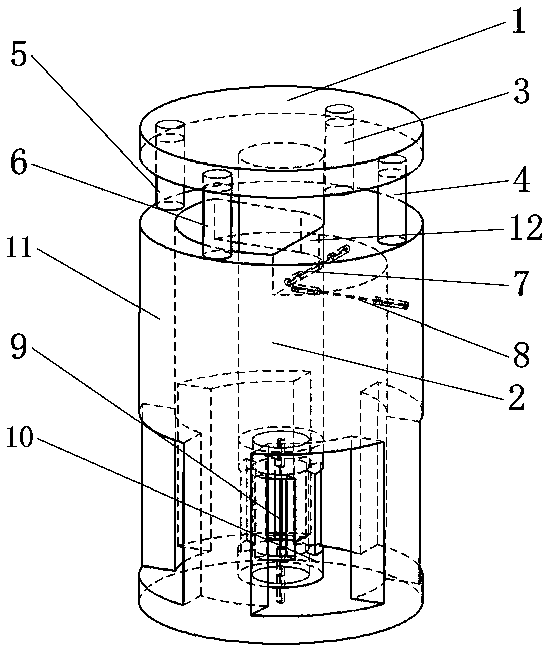 A fiber grating sensor and tire three-way force measuring device