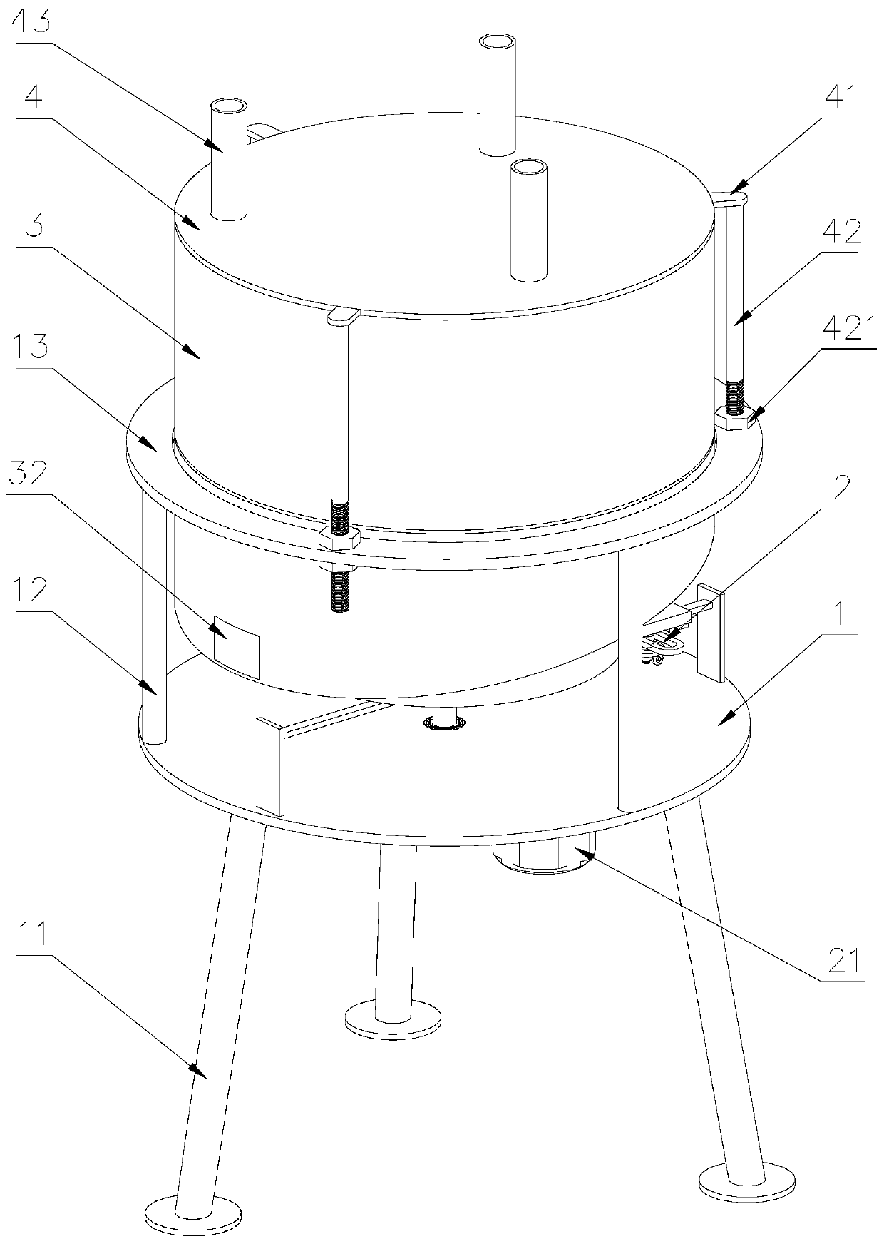 Tea leaf residue removing and screening device