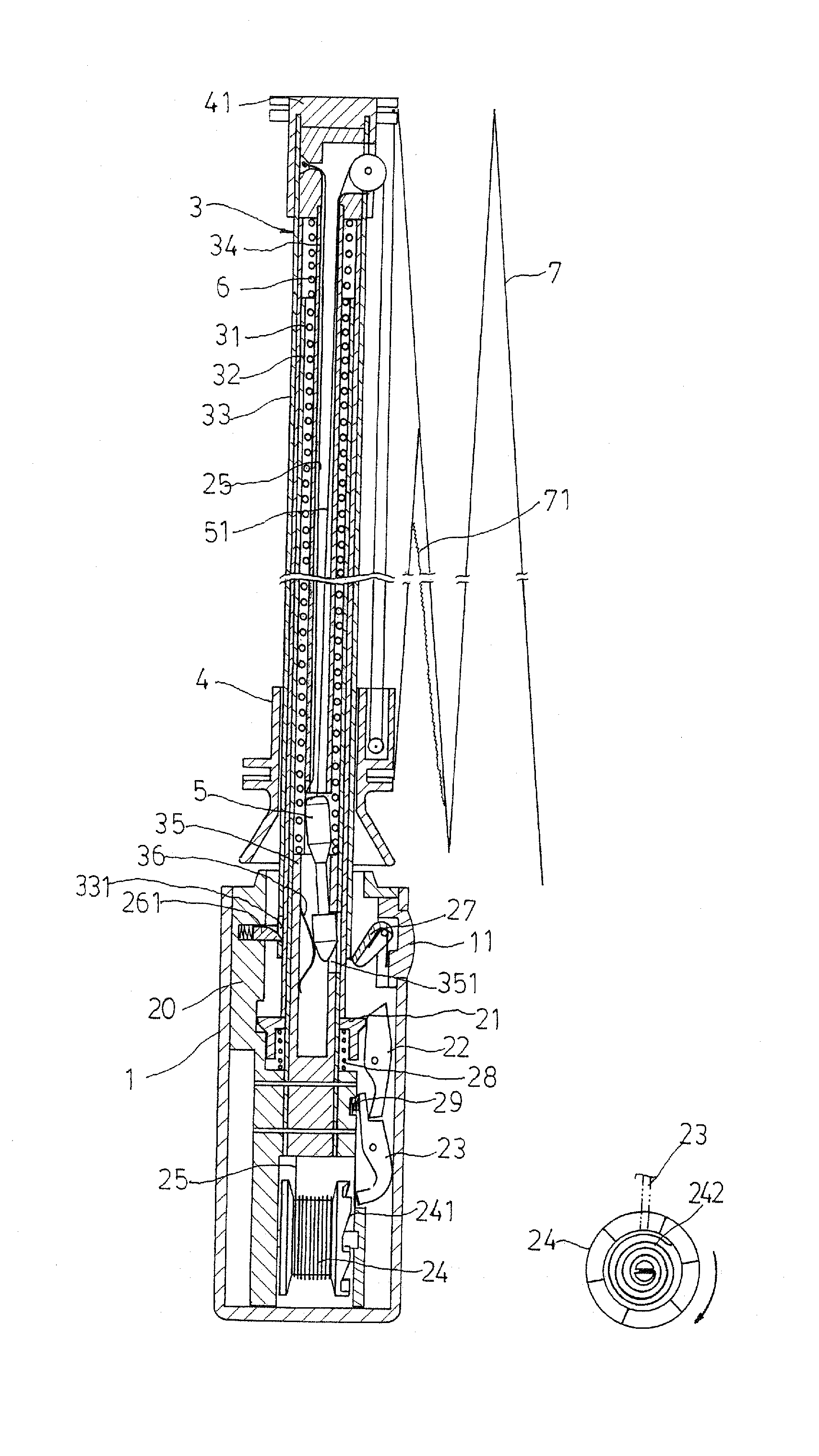 Safety central shaft extension and contraction control structure of self-opening/closing umbrella