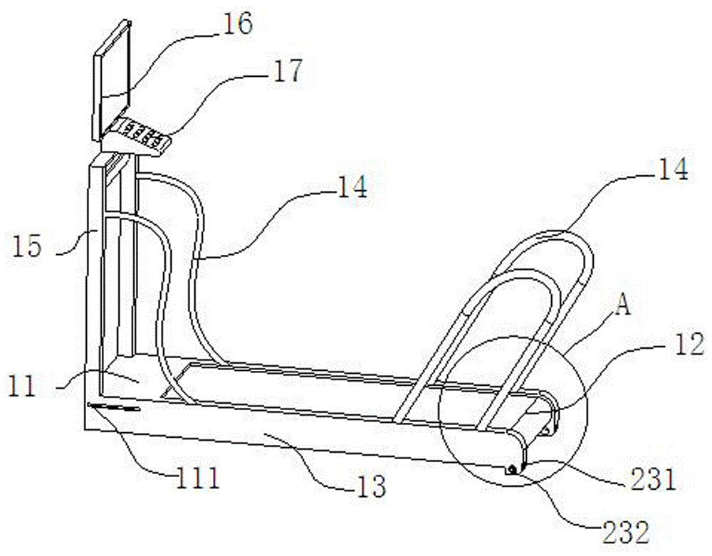 Running platform angle adjusting device of treadmill