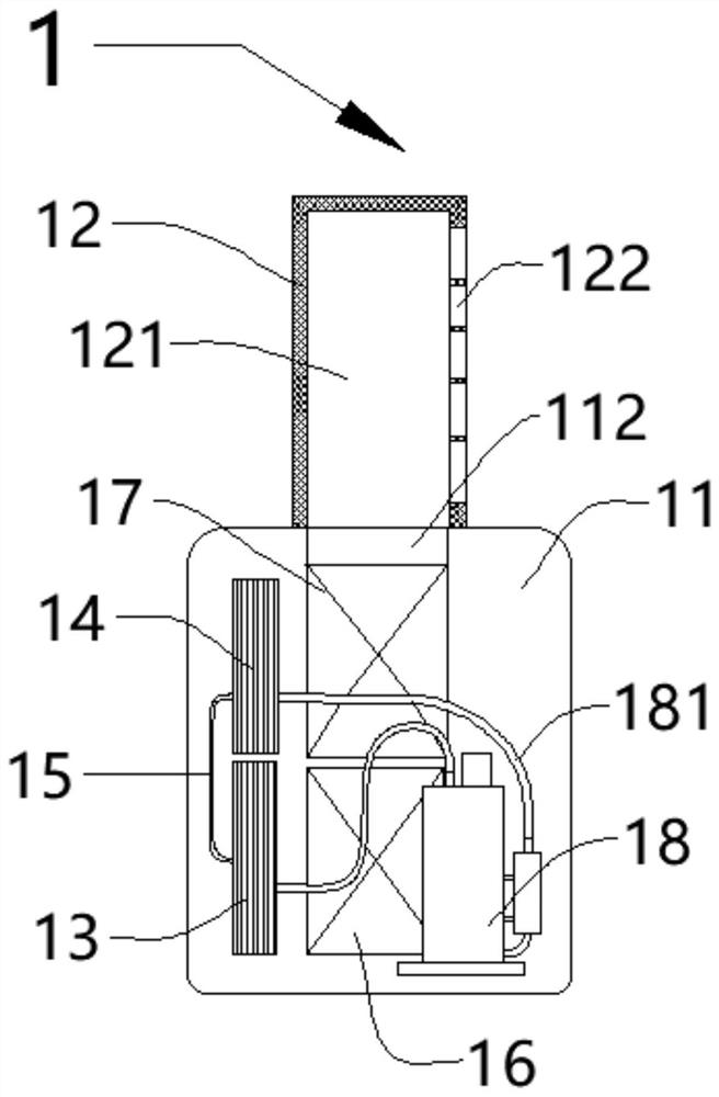 Mobile air conditioner with nozzle