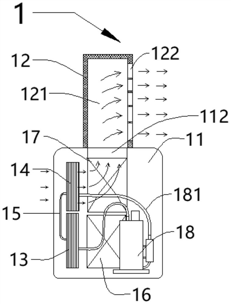 Mobile air conditioner with nozzle