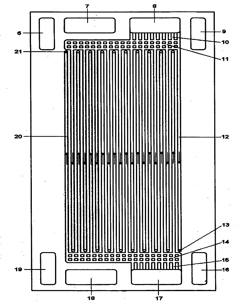 Fuel cell based on in-plate counter-flow flow field