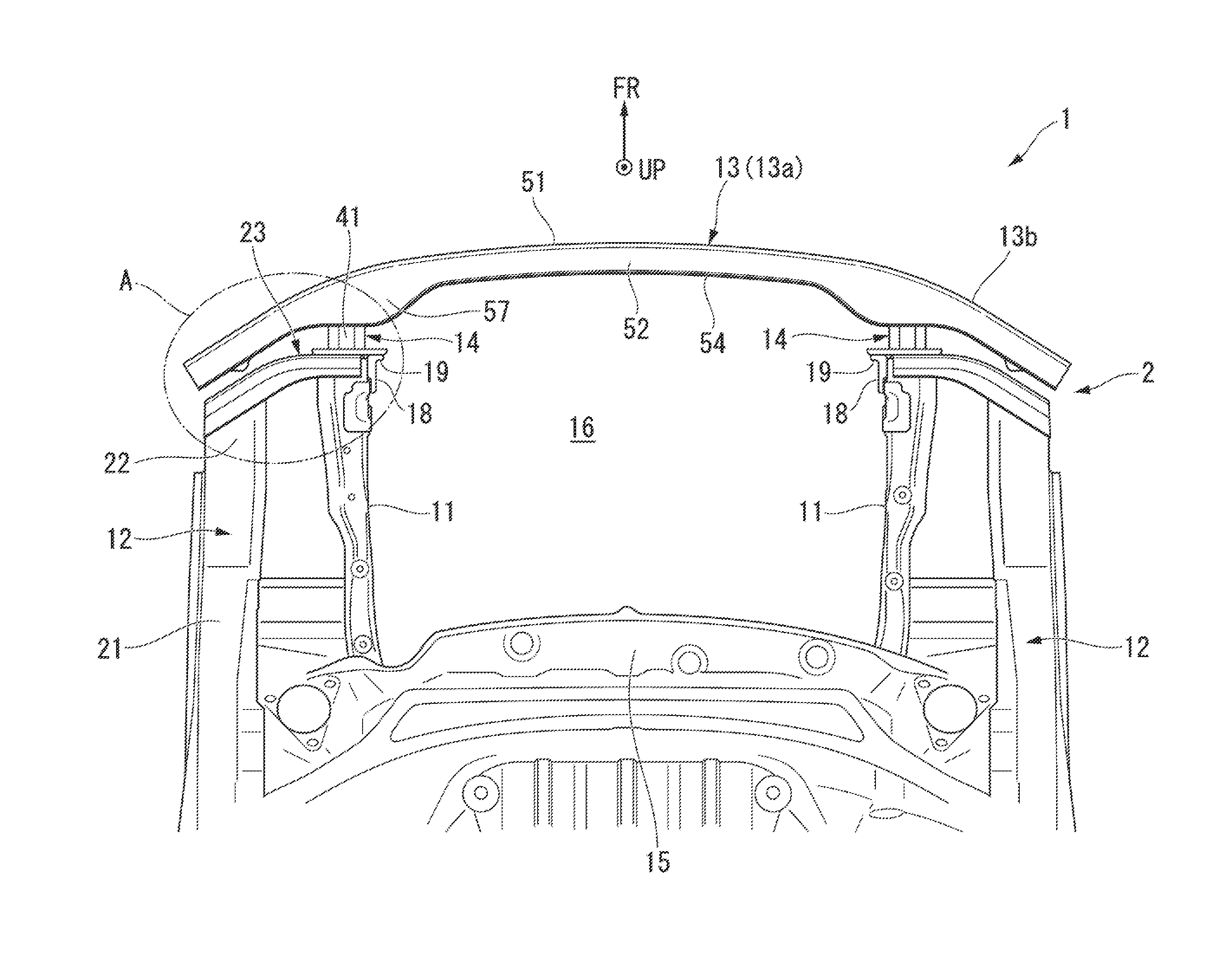 Vehicle body frame structure