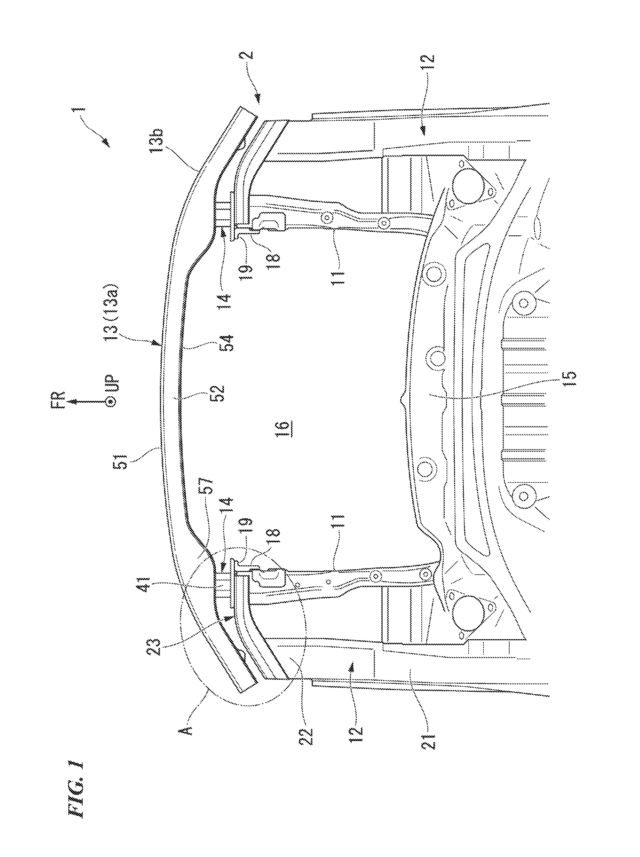 Vehicle body frame structure