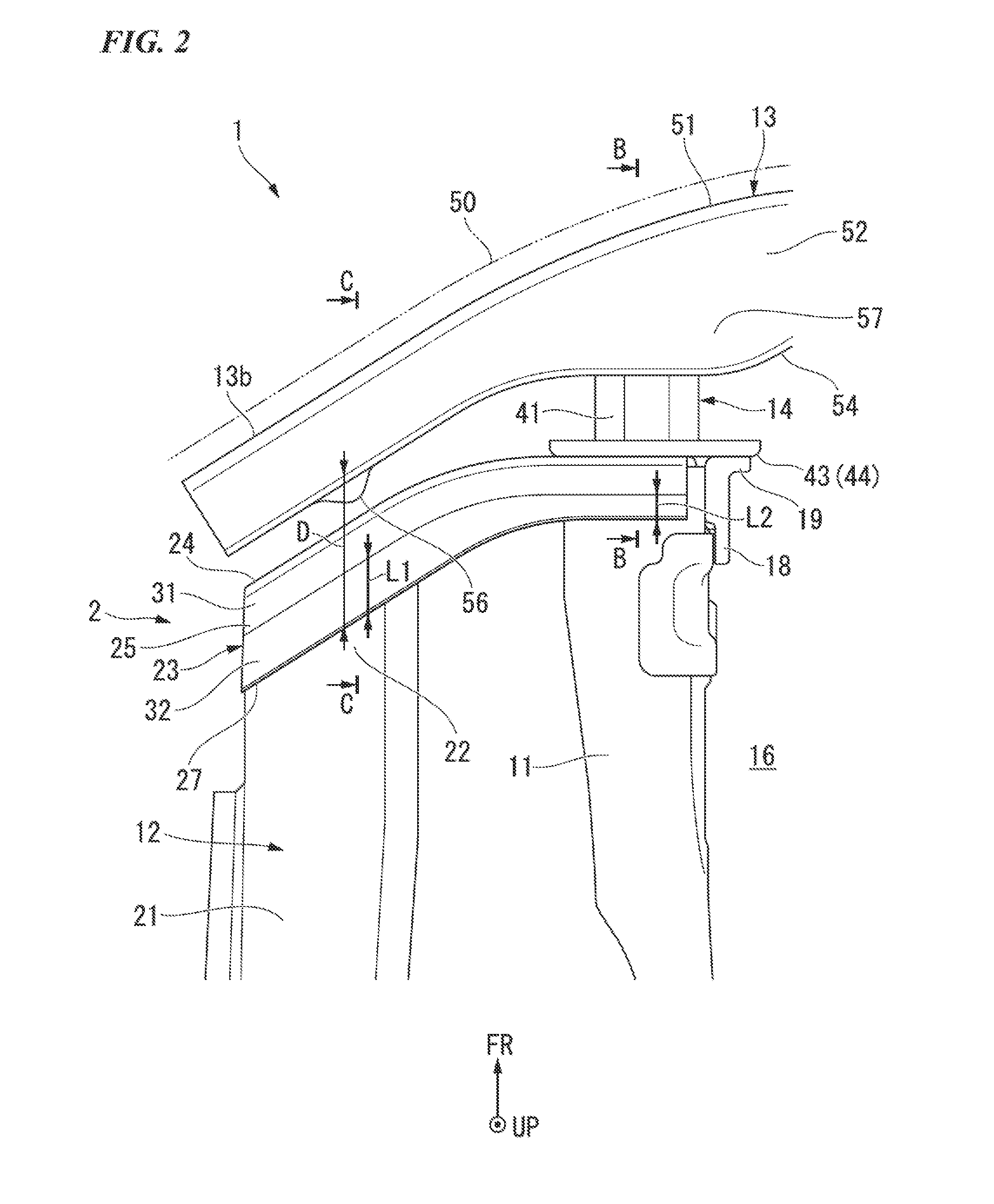 Vehicle body frame structure