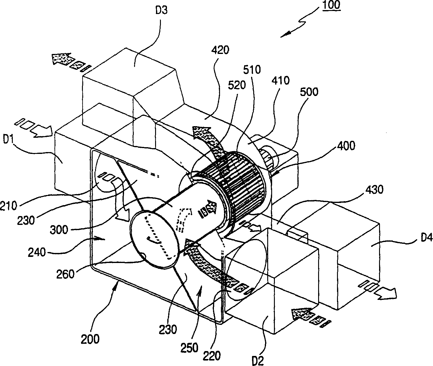 Single ventilation device with heat exchange function