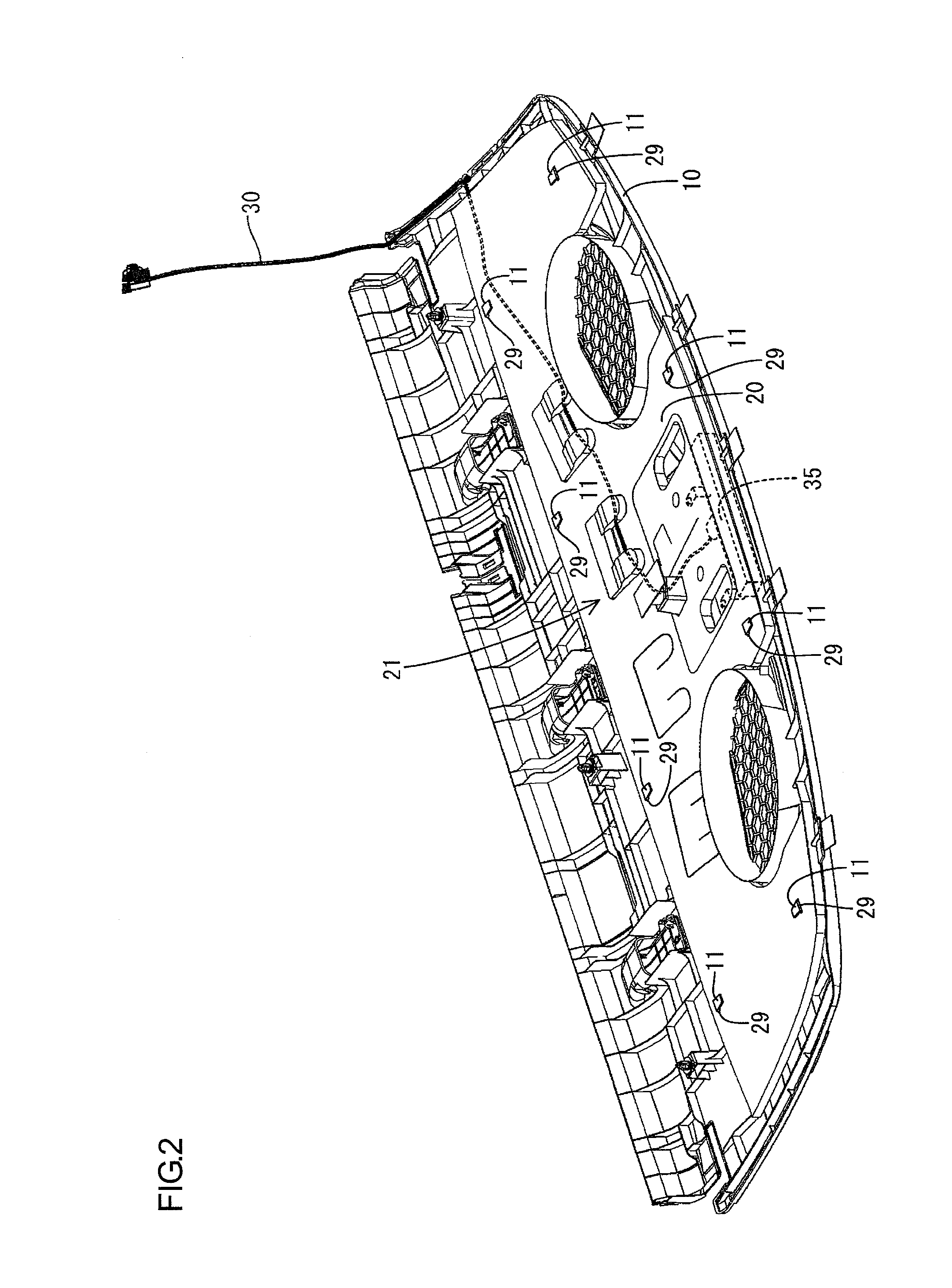 Fixing structure of wire harness