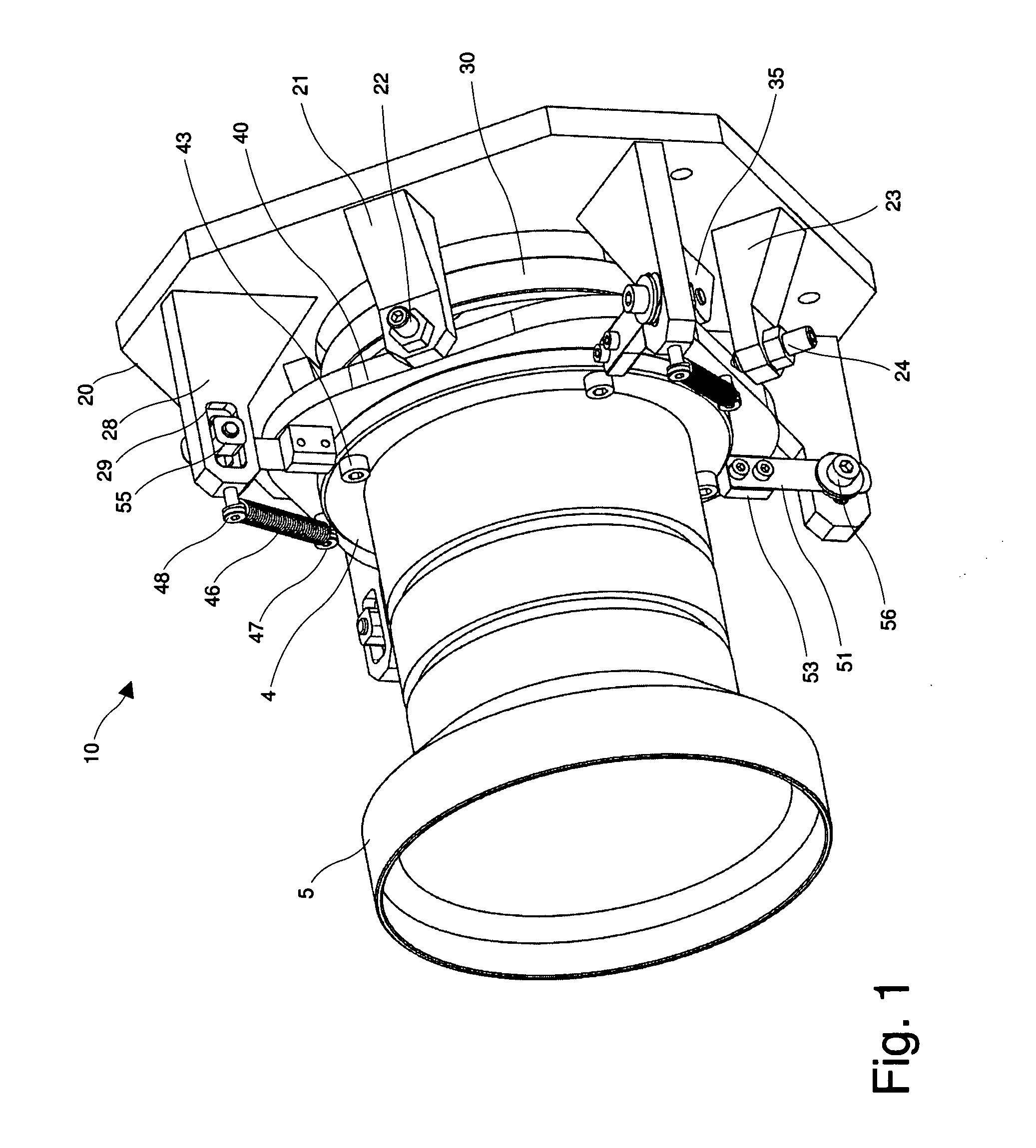 Position adjustment system for a projection lens