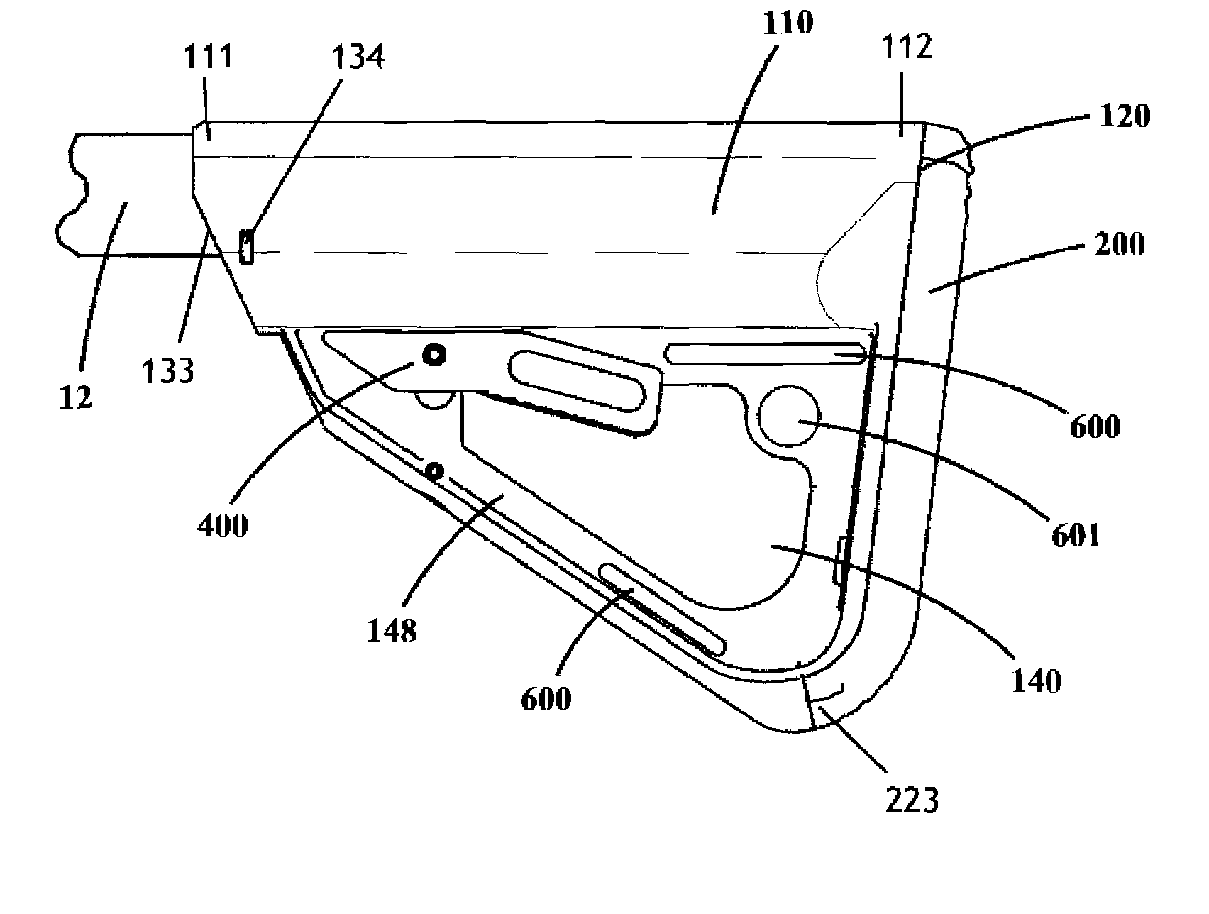 Tactical butt stock with rounded butt plate