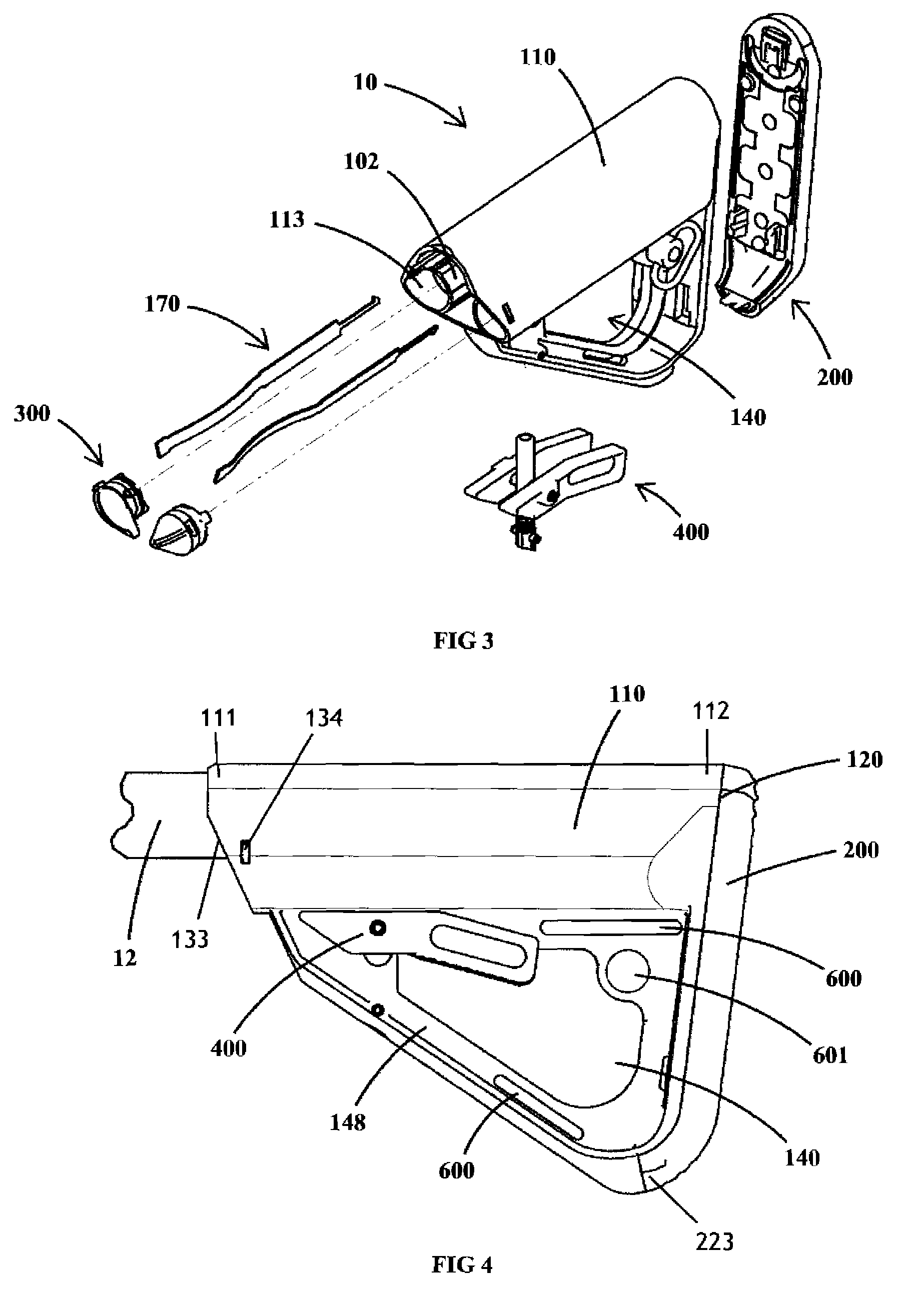 Tactical butt stock with rounded butt plate