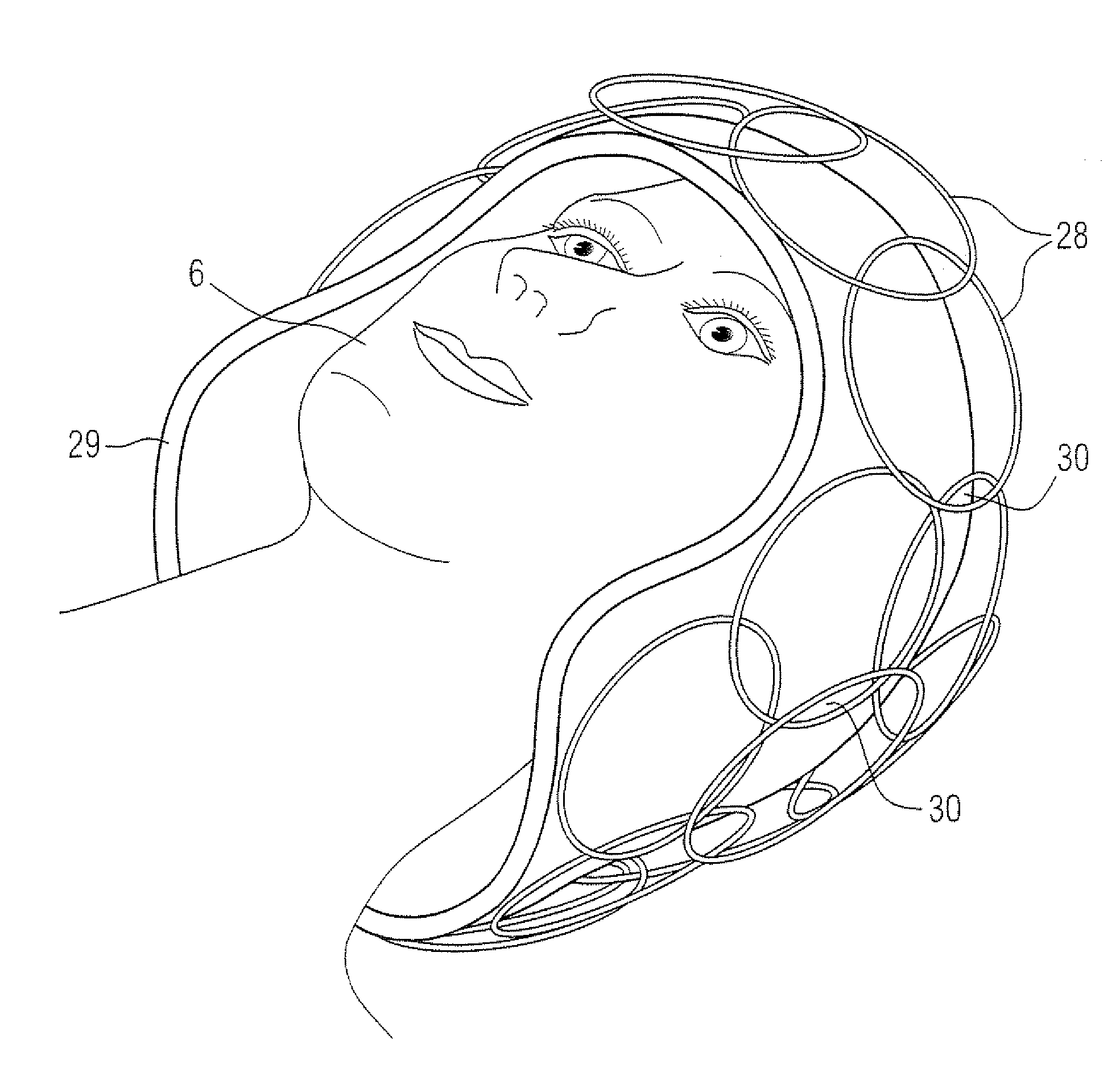 Head coil arrangement for a magnetic resonance device