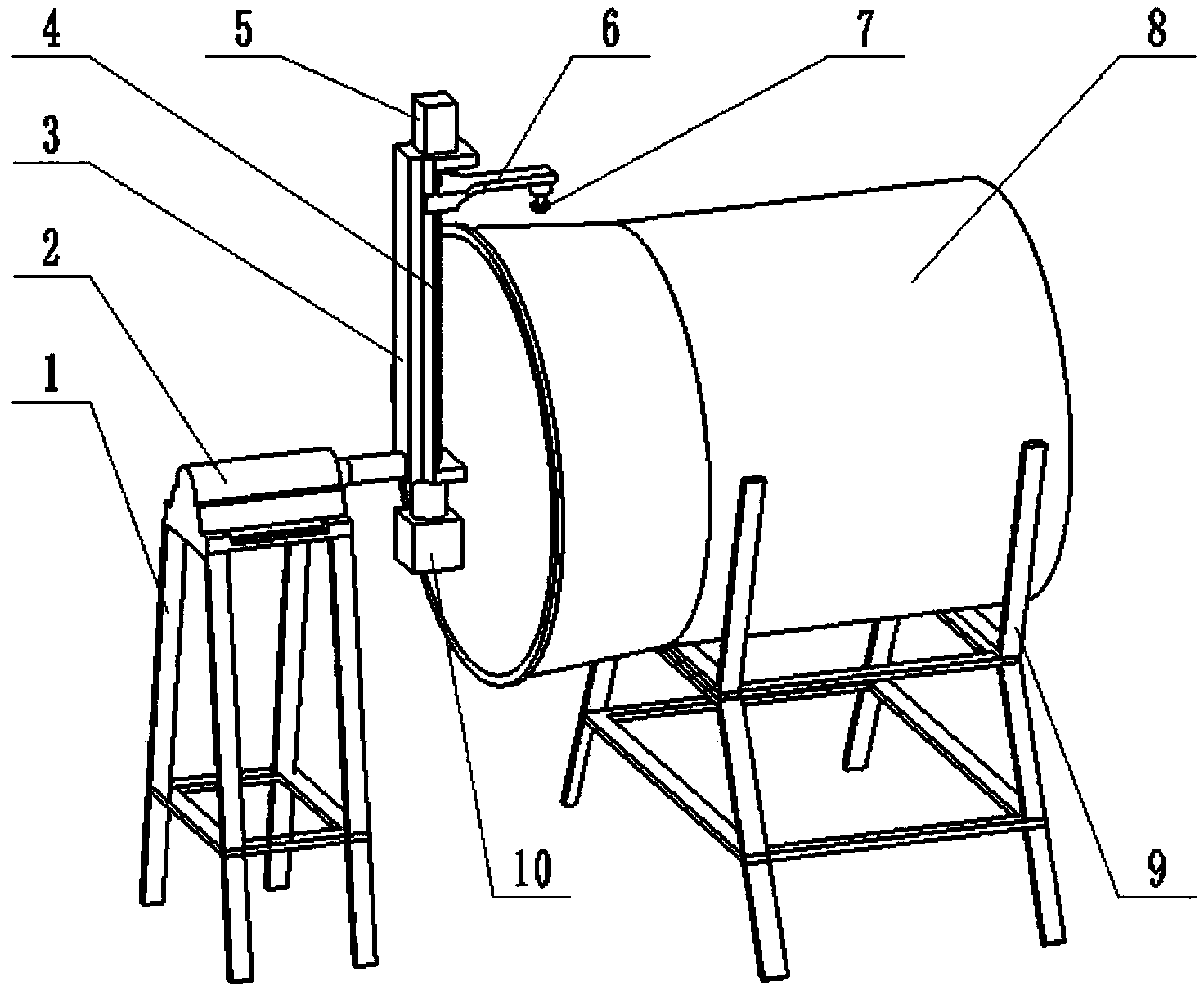 Cabin cross section circumference measuring device and method based on non-contact profiling method