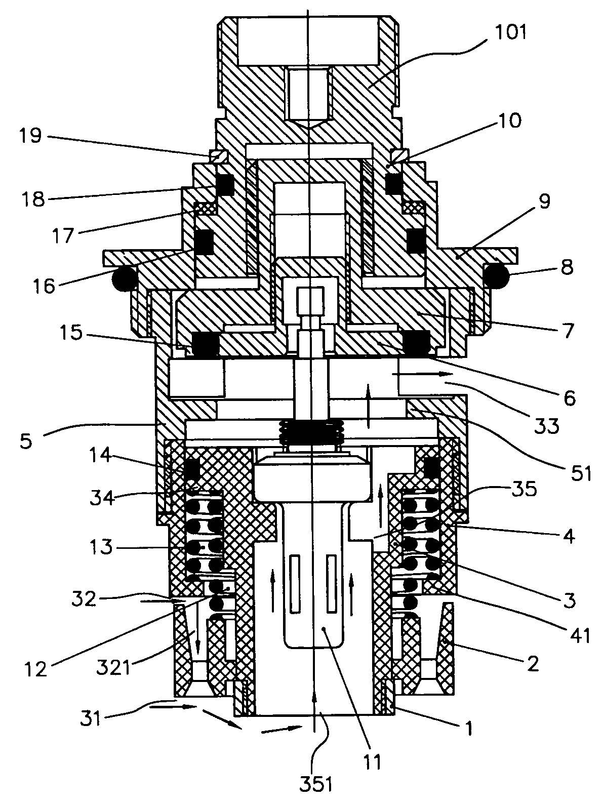 Successive type constant-temperature valve core with single handle