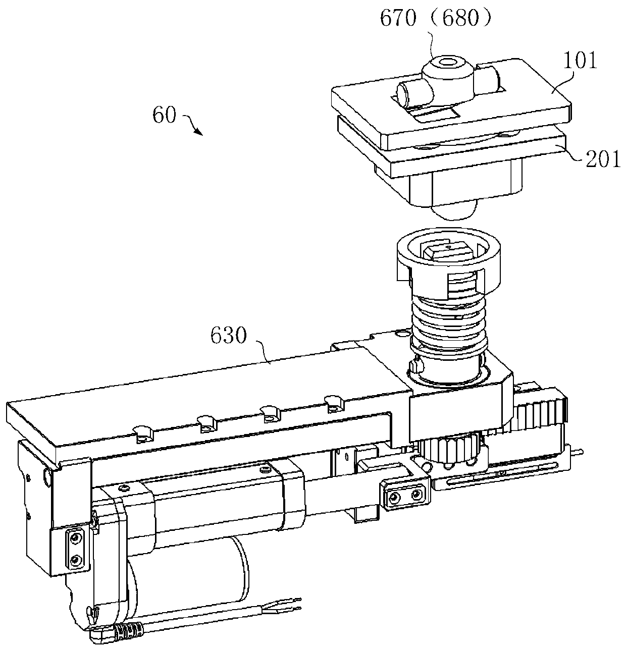 Locking and unlocking mechanism assembly for charging