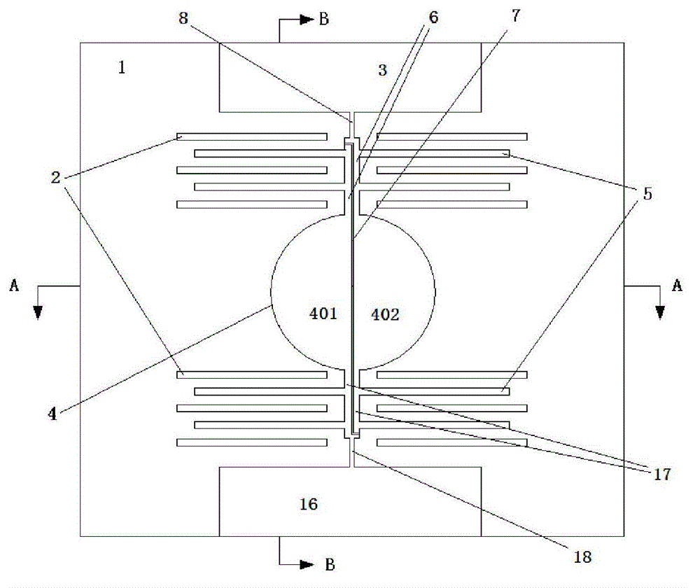 Two-way twistable staggered-comb teeth electrostatic driving variable optical attenuator and manufacture method thereof