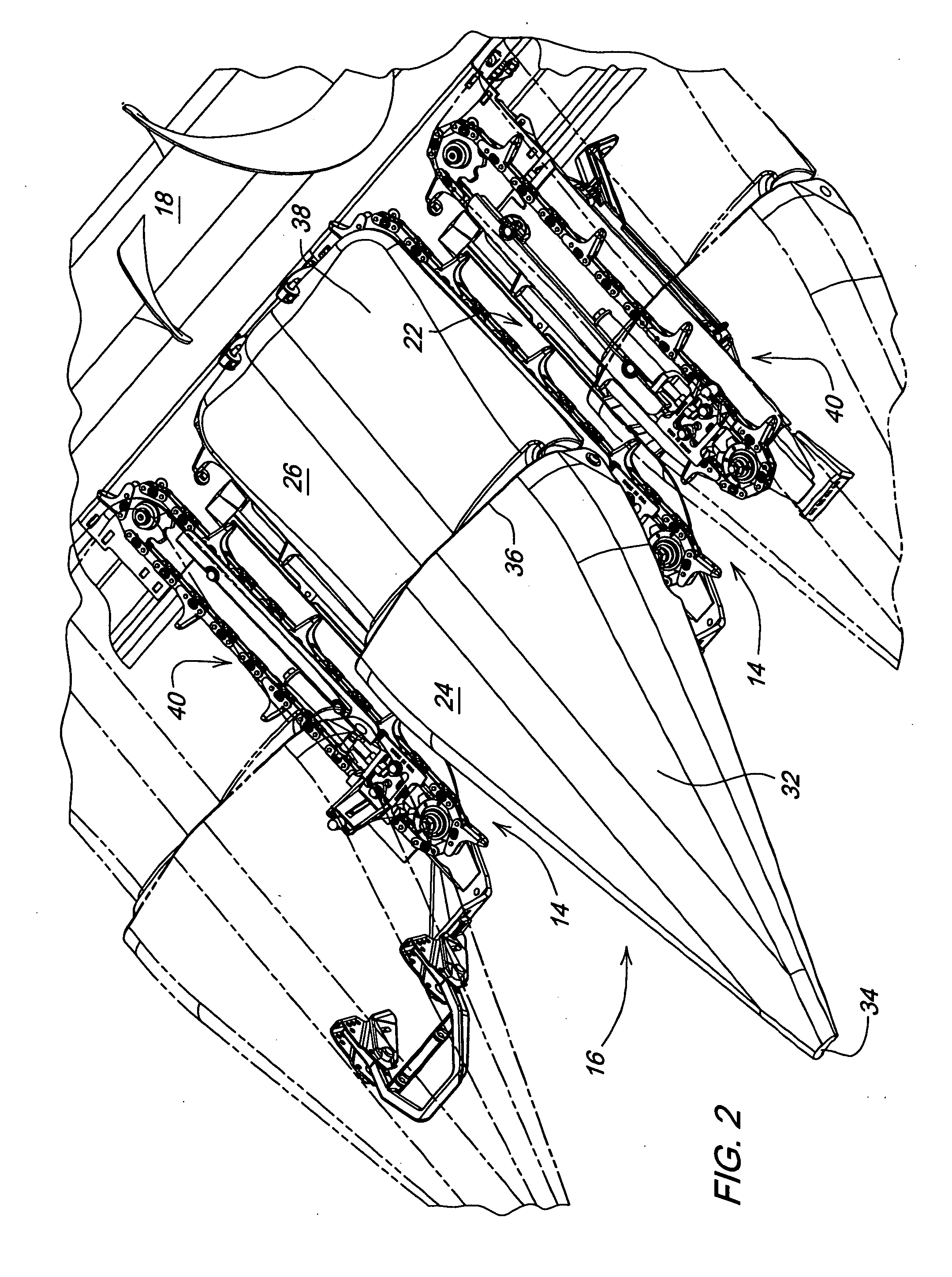 Row divider having a variable-height ear saver