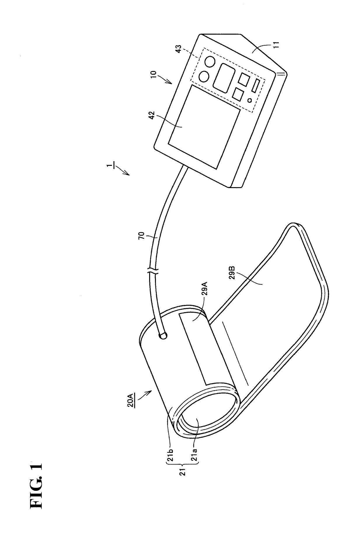 Blood pressure information measurement device cuff and blood pressure information measurement device provided therewith