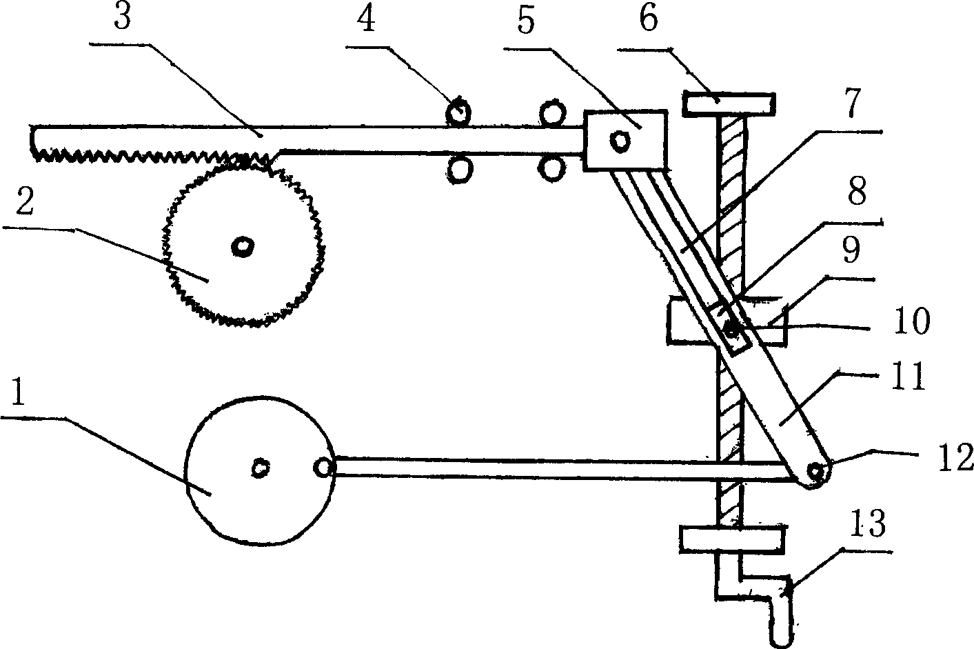 Rotary displacement free speed changing device and rotary displacement free speed changing method