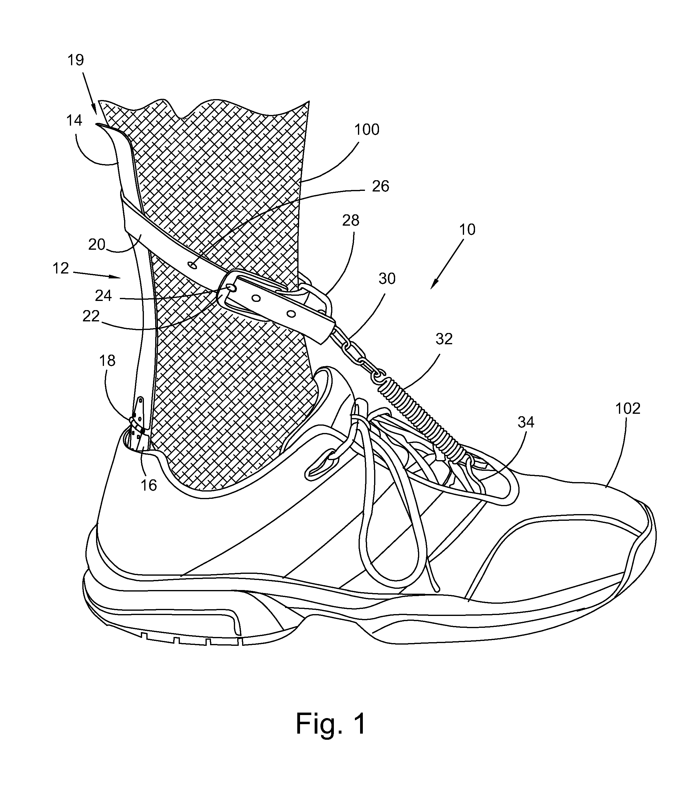 Walking device for remedying drop foot