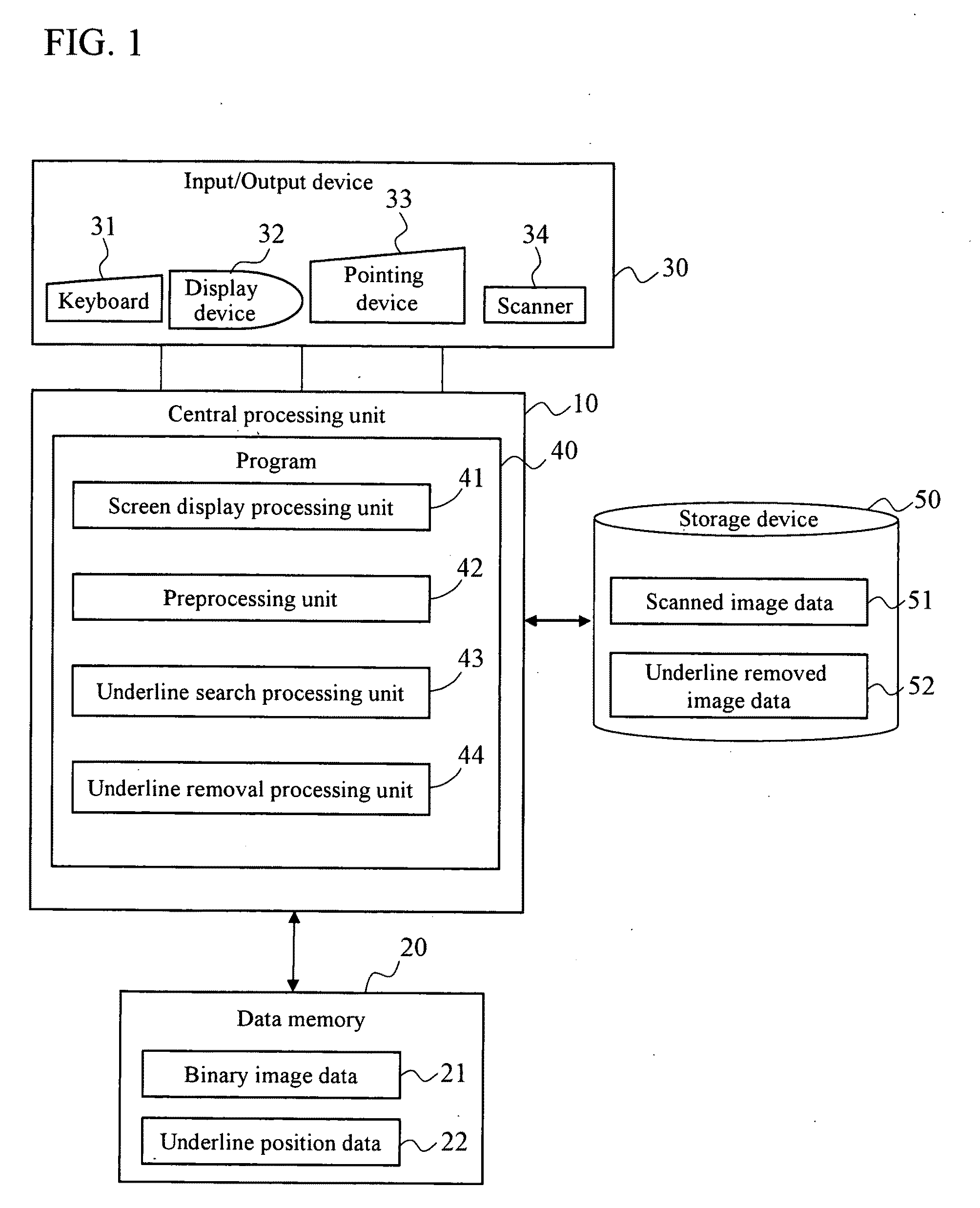 Underline removal apparatus