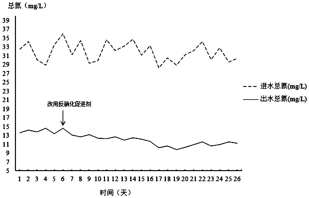 Denitrifying accelerator and application thereof