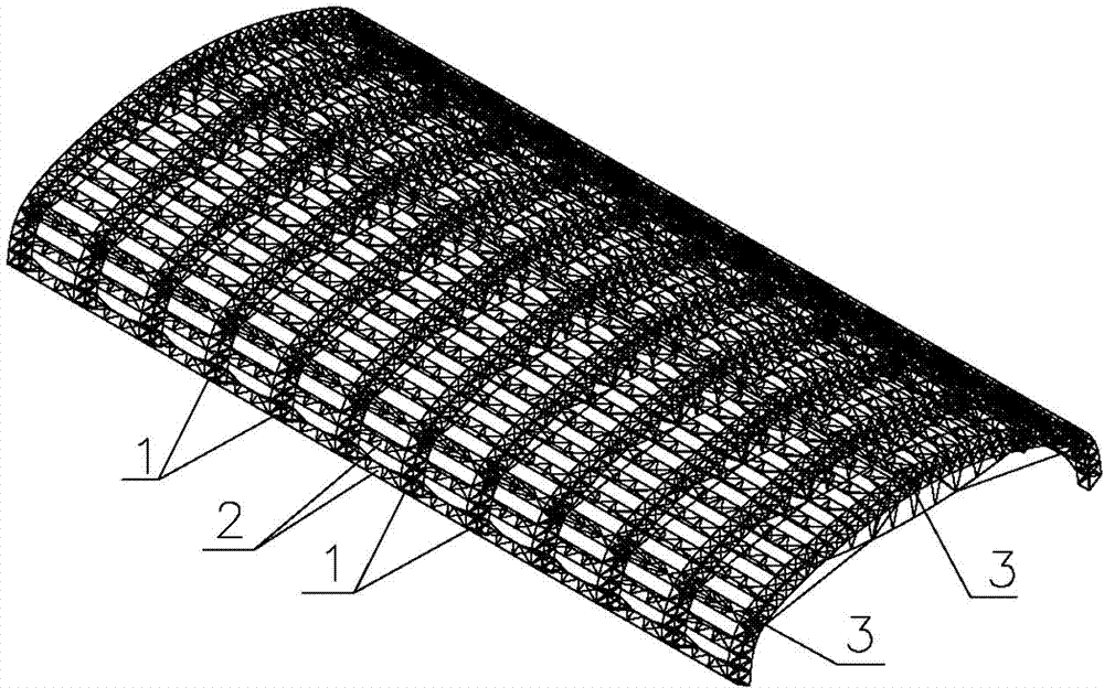 Novel prestress industrial stockyard canopy structure and method for constructing same