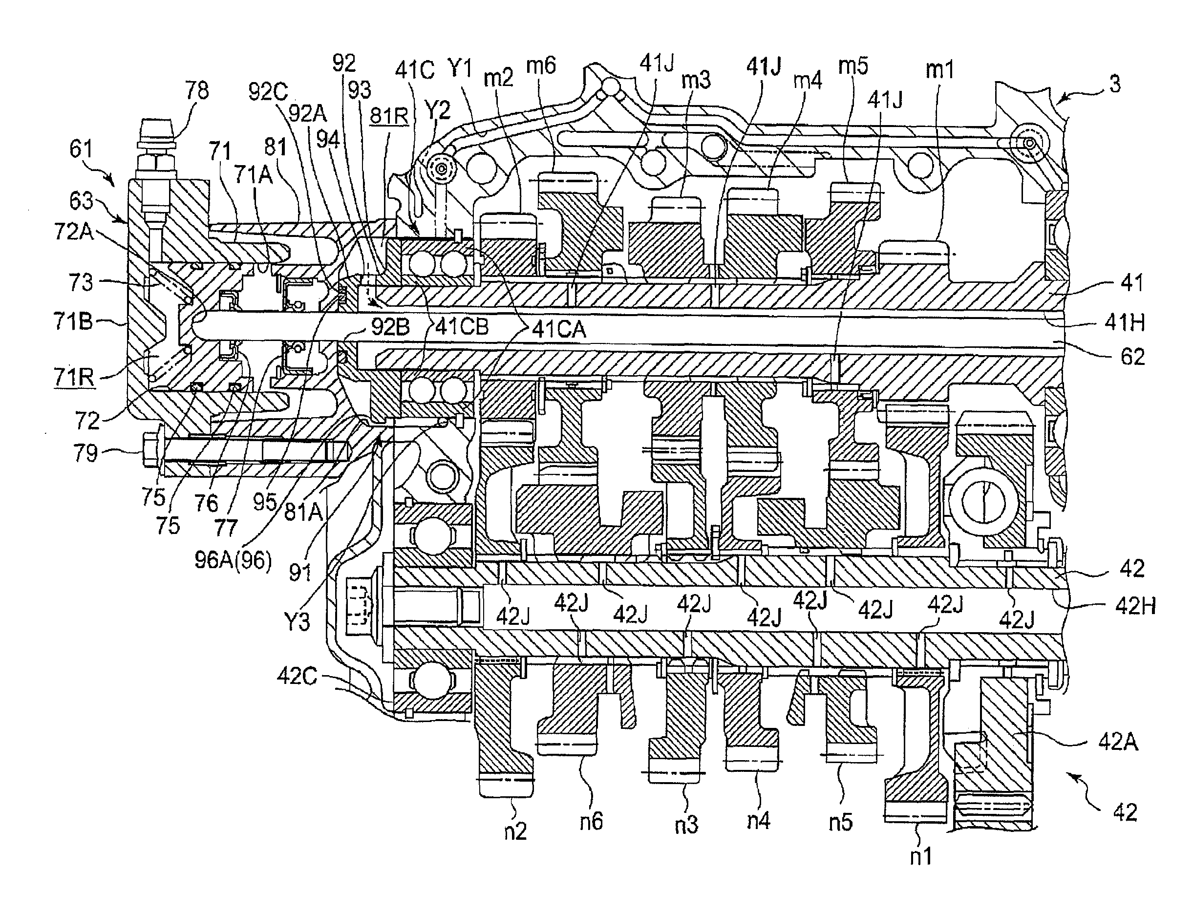 Lubricating oil feeding structure