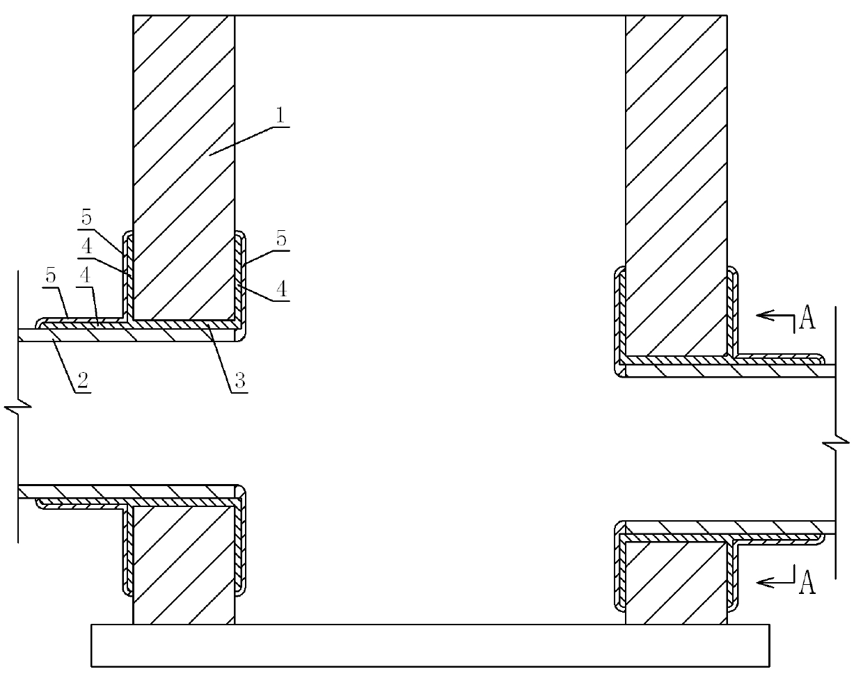 Anti-leakage treatment method and anti-leakage device at conjunction of pipeline and well wall