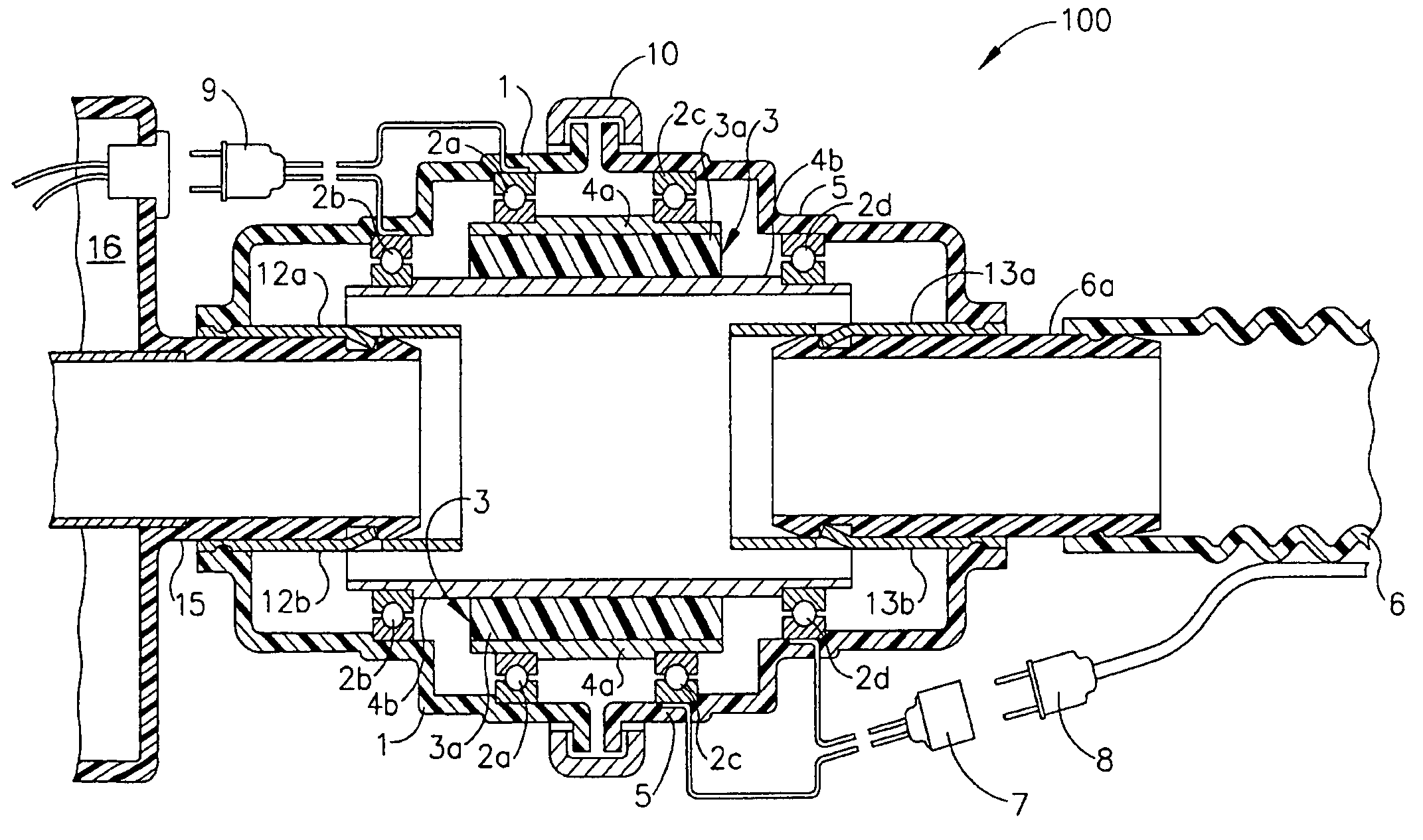 Electrical hose swivel connector