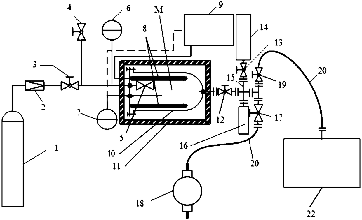 High-temperature and high-pressure helium leak quantitative detecting device and high-temperature and high-pressure helium leak quantitative detecting method