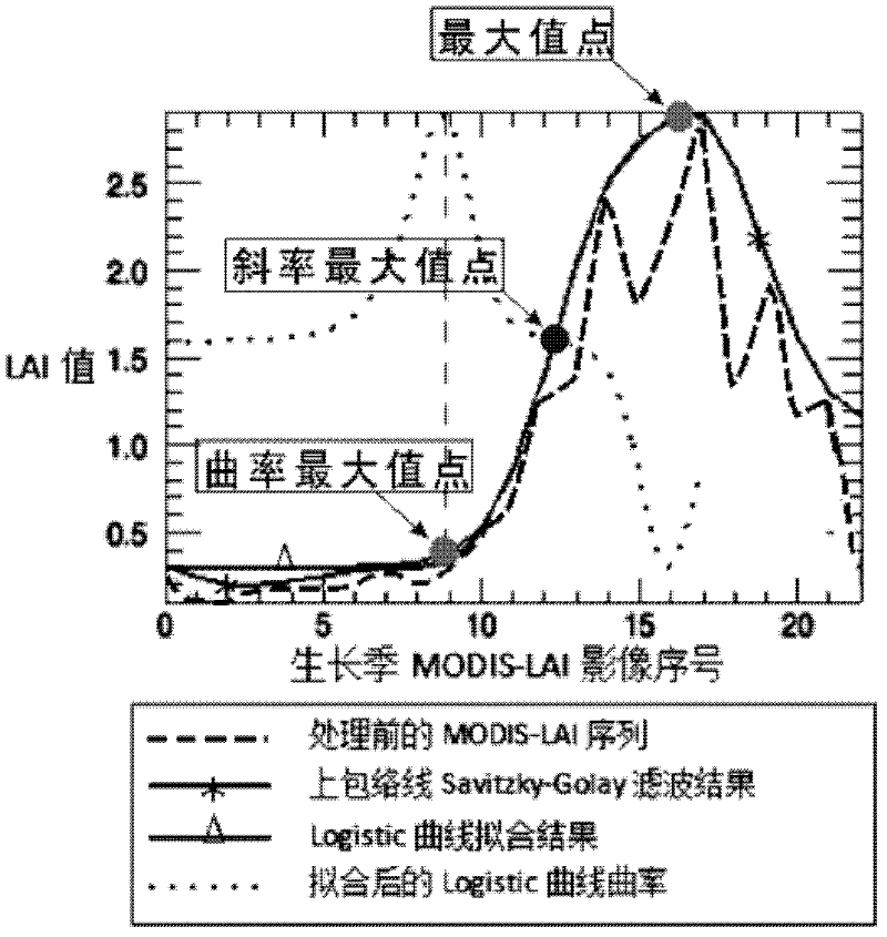 Method for estimating yield of winter wheat by assimilating characteristics of leaf area index time-sequence curve