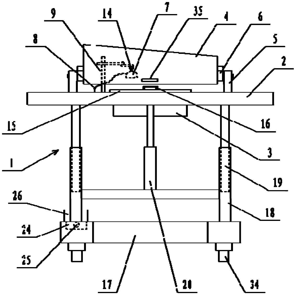 Lifting bed for pulmonary function examination of infant