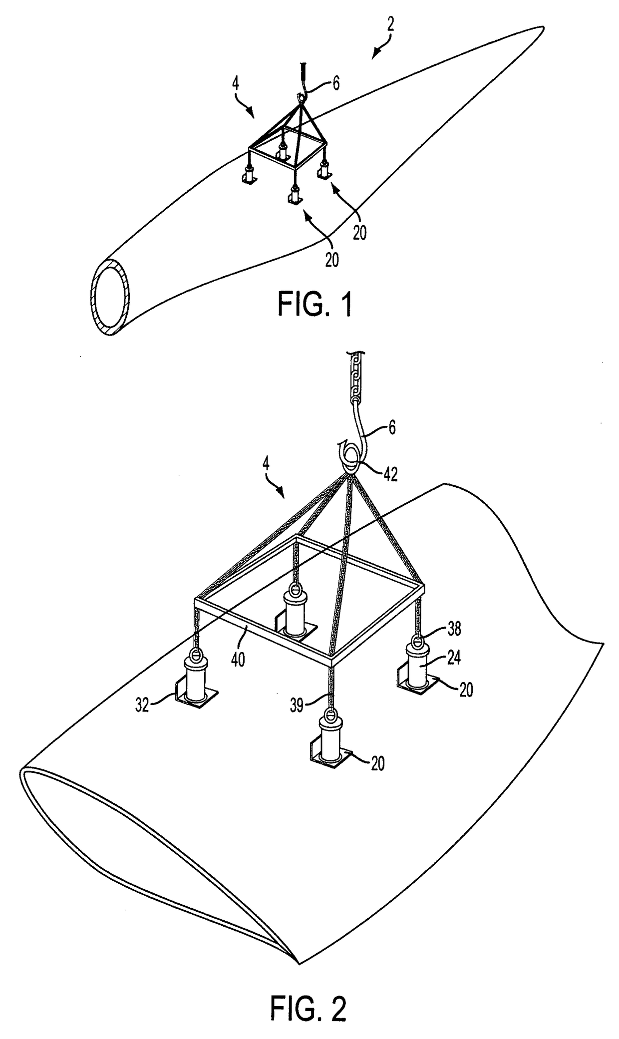 Wind turbine blade structures, lifting assemblies and methods of blade handling