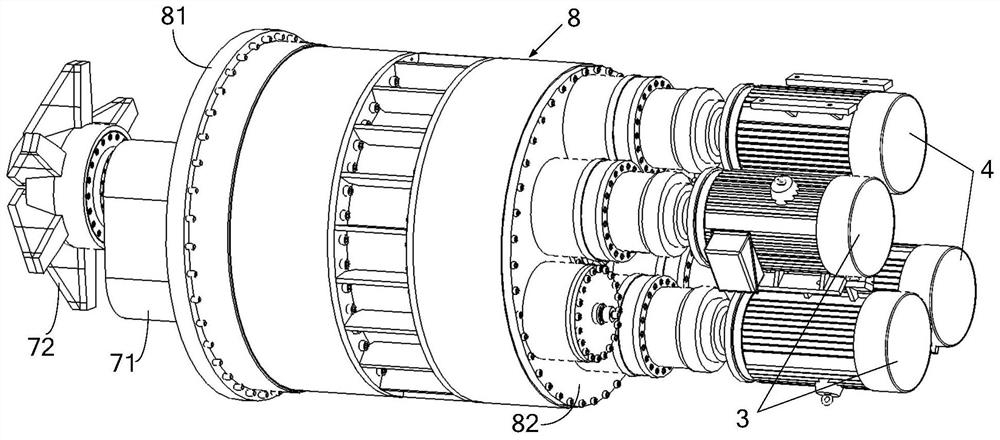 Motor driving device for driving revolution and rotation of eccentric cutterhead