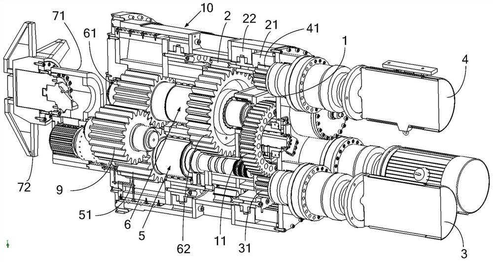 Motor driving device for driving revolution and rotation of eccentric cutterhead