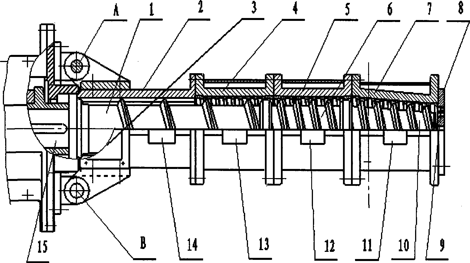 Processing method, processing device and saccharification method of extruded enzyme-added beer accessories