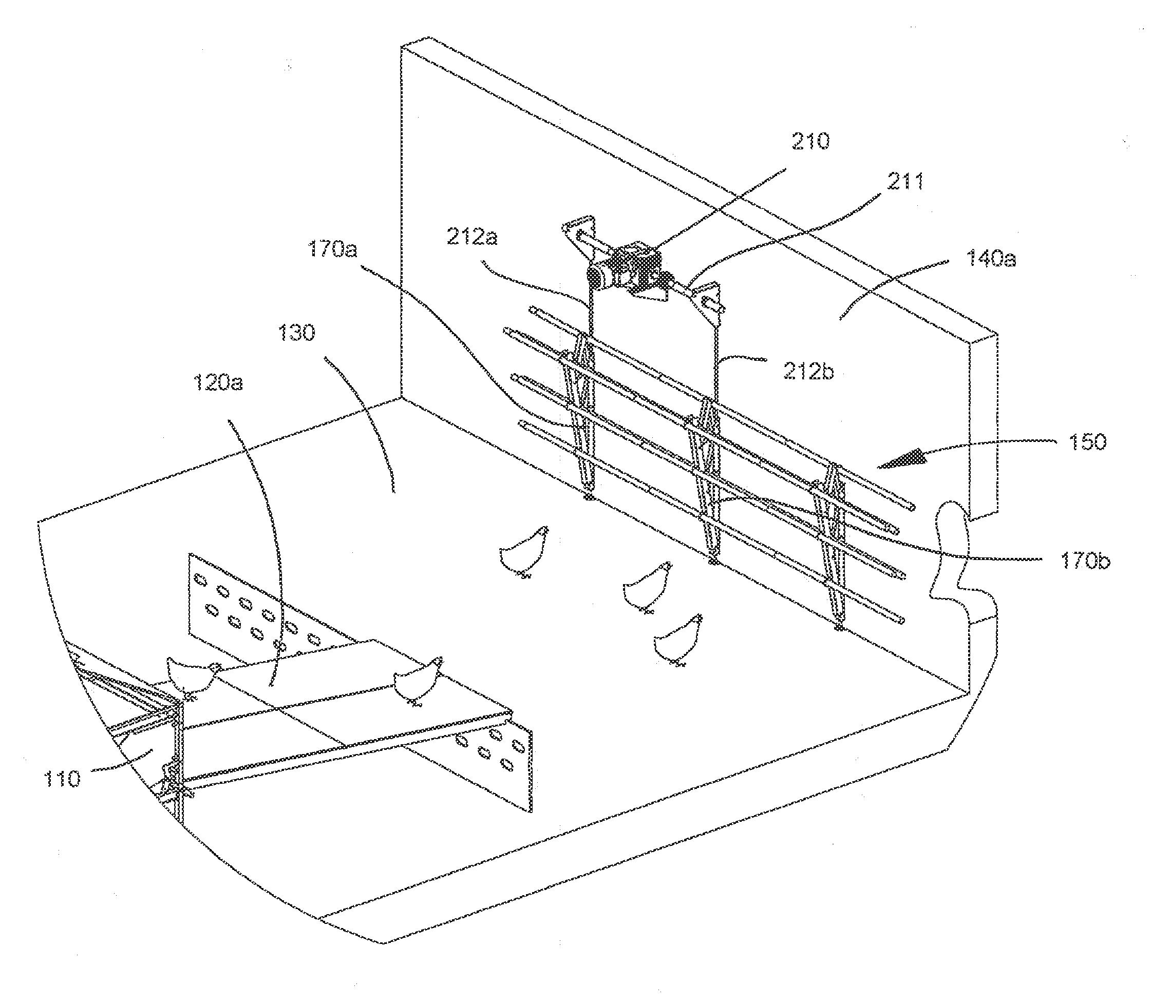 Poultry keeping facility with additional perching rods