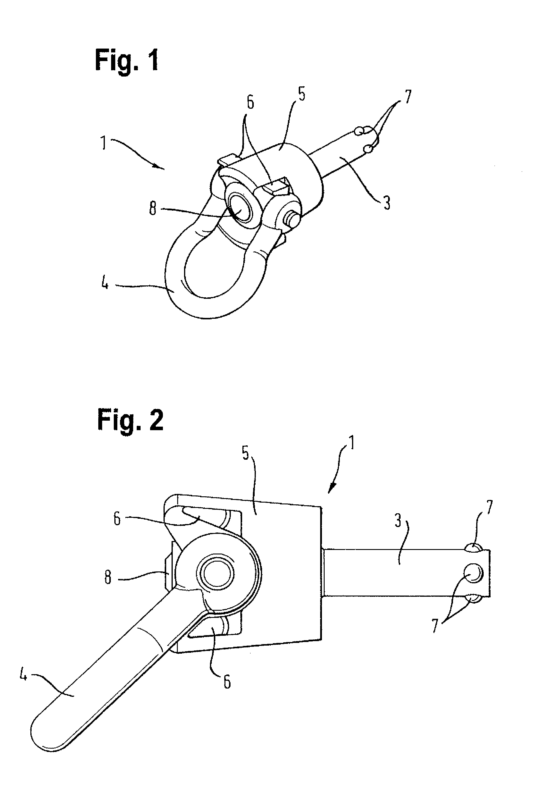 Securing eye and securing system