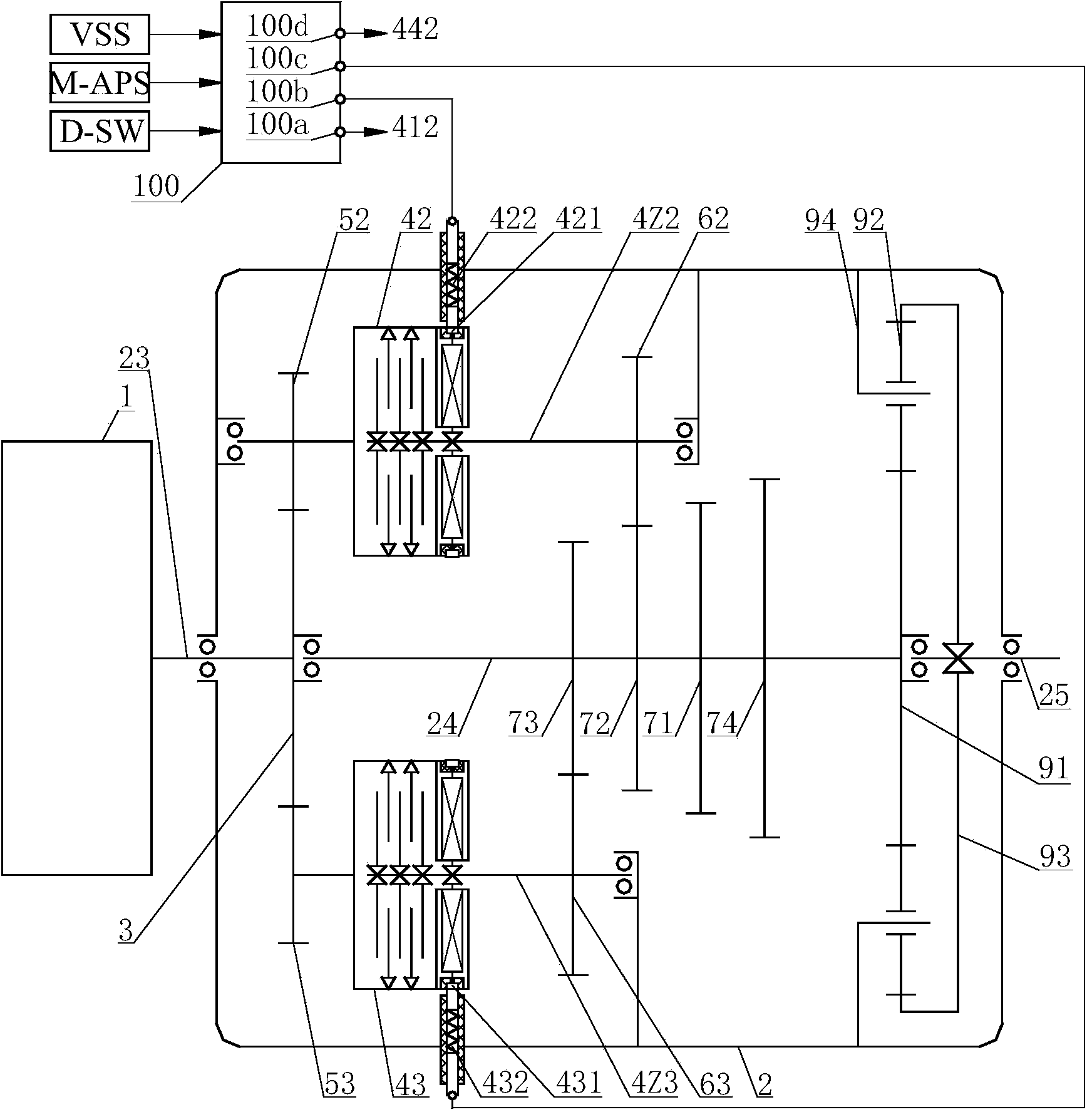 Upshift process control method of three-gear wire control automatic transmission of electric vehicle