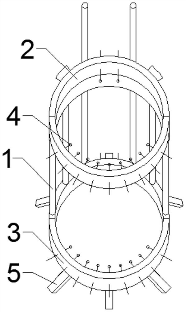 Hoisting, splicing and centering device and centering method for pile foundation reinforcement cage orifices